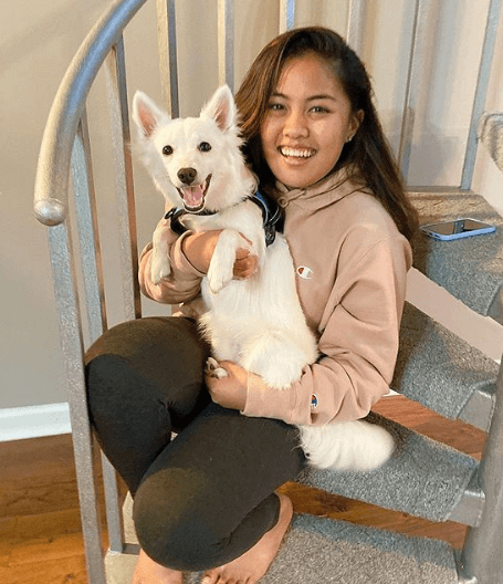 Zane Rima With Her Dog Boo Biscuit